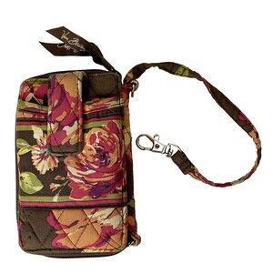 Vera Bradley Wristlet Wallet Bifold Provencal Zip Snap Close Lobster Claw